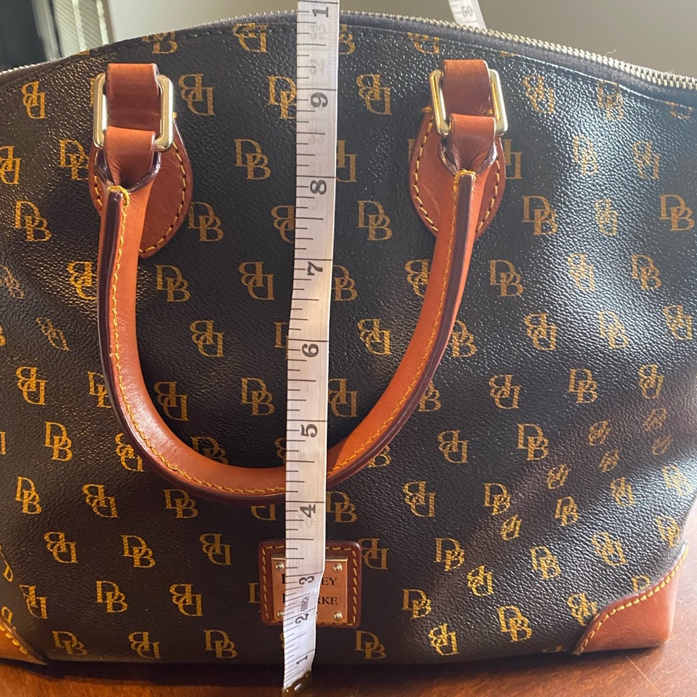 Dooney & Bourke Brown and Tan Logo Messenger Satchel - Picture 14 of 16